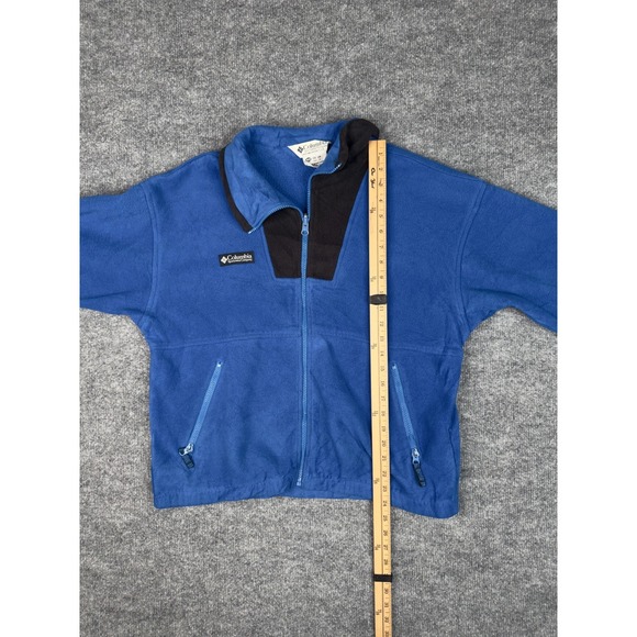 Columbia Blue Fleece Zip Jacket Youth 18/20 Vintage Outdoor Full Zip Warm - Picture 4 of 16